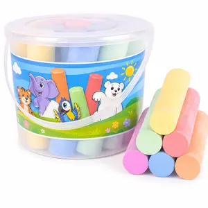20 PCS Jumbo Sidewalk Chalk Set with Storage Bucket, Washable Multicolor Outdoor Chalk for Kids, Sidewalk Drawing, Chalkboard Art & Creative Play Ages 3+