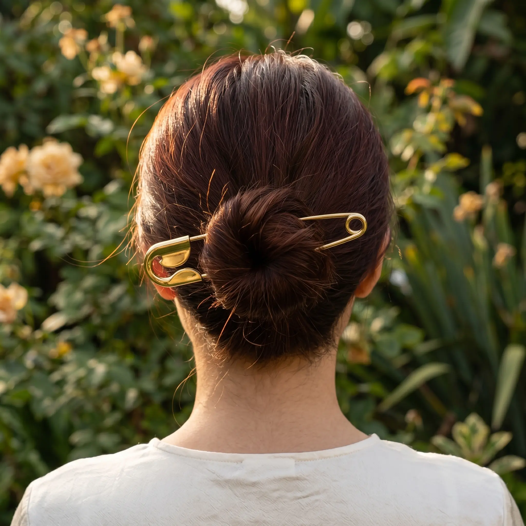 Women's Oversized Hairpin, Plain Metal Safety Pin Style Clip with Secure Grip, Lightweight Scalp-Safe Accessory for Thick Hair, Safety Hairpin, Strong Grip, Female, Scalp-Safe Design, Smooth, Rounded Edges, Statement Silhouette, Styling