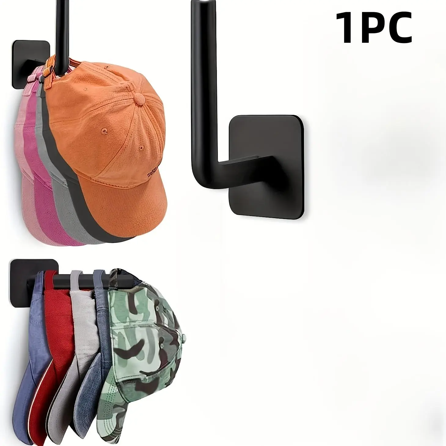 No punching hat storage hook, hanging plastic hook, used for keys, hats, towels, sundries self-adhesive hook, household space-saving storage storage box, suitable for entrance, corridor, bathroom, bedroom, home, dormitory, Bathroom Organizing Accessories