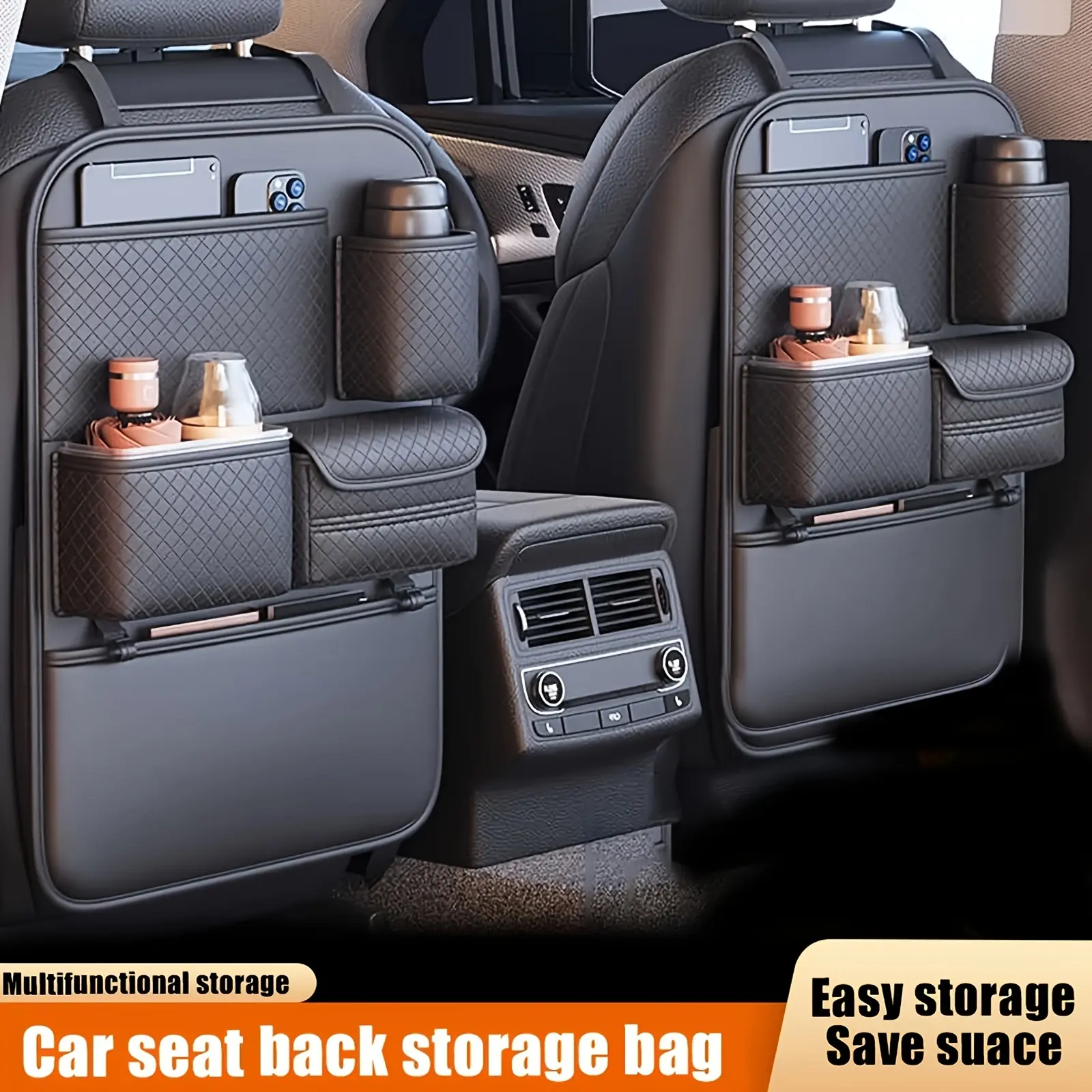 Car Seat Back Storage Bag, 1 Count Multi-functional Car Organizer for Seat Back, Car Interior Accessories for Car Stowing & Tidying & Car Backseat Organizer