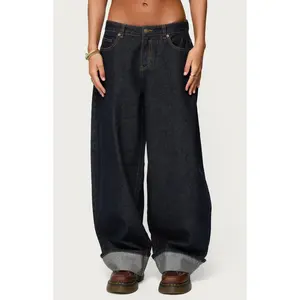 Edikted Women's Kella Extra Oversized Low Rise Jeans