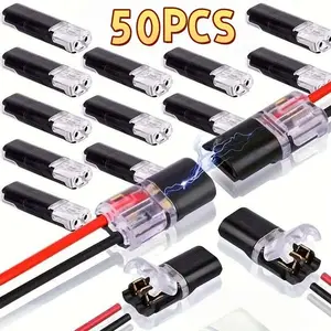 Quick Clip Fixings 50-Pack Universal Snap-On Modules for DIY Crafting Low-Voltage Installations Model Kit Assembly Tool-Free Plastic Connecting Accessories