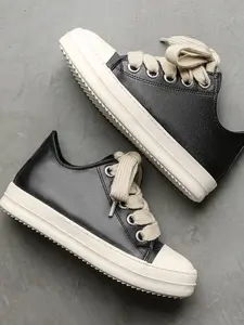 Unisex Fashion Low-Top Lace-Up Hiking Shoes, Thick Sole, Anti-Slip, Soft Lining, Casual Outdoor Sports, All Seasons, Outdoor Walking Shoes