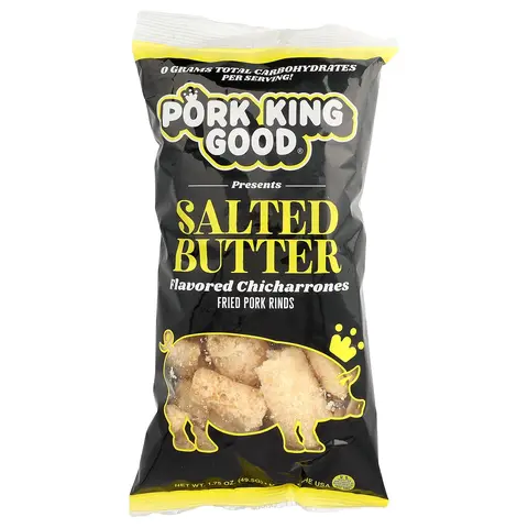Pork King Good Flavored Chicharrones, Salted Butter, 1.75 oz (49.5 g)