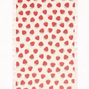 Super Absorbent 4-Layer Fleece Liner for Small Pets – Strawberry Print Top, light  Pink Bottom + Ribbon Border
