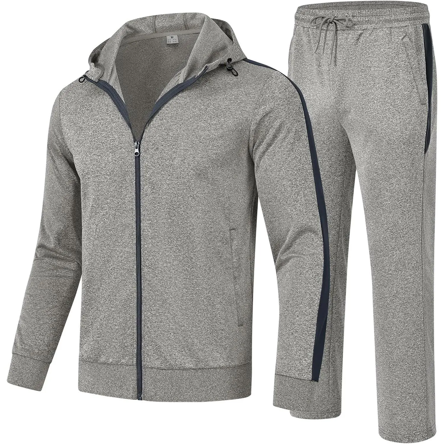 YSENTO Men's 2-Piece Long Sleeve Tracksuits, Jogger Sets with 2 Zip Pockets, Warm Up Outfits for Workout