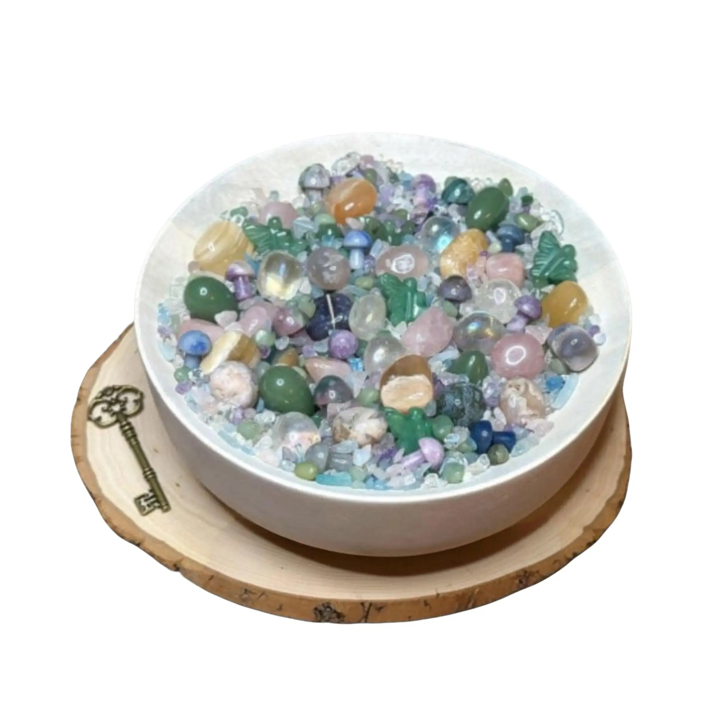 Whimsical Crystal Confetti Mystery Scoop - 1/4 Cup High Quality Crystal Blend with Natural Tumbled Stones & Carvings for Ethereal Decor, Crystal Gems, Ethereal Beauty