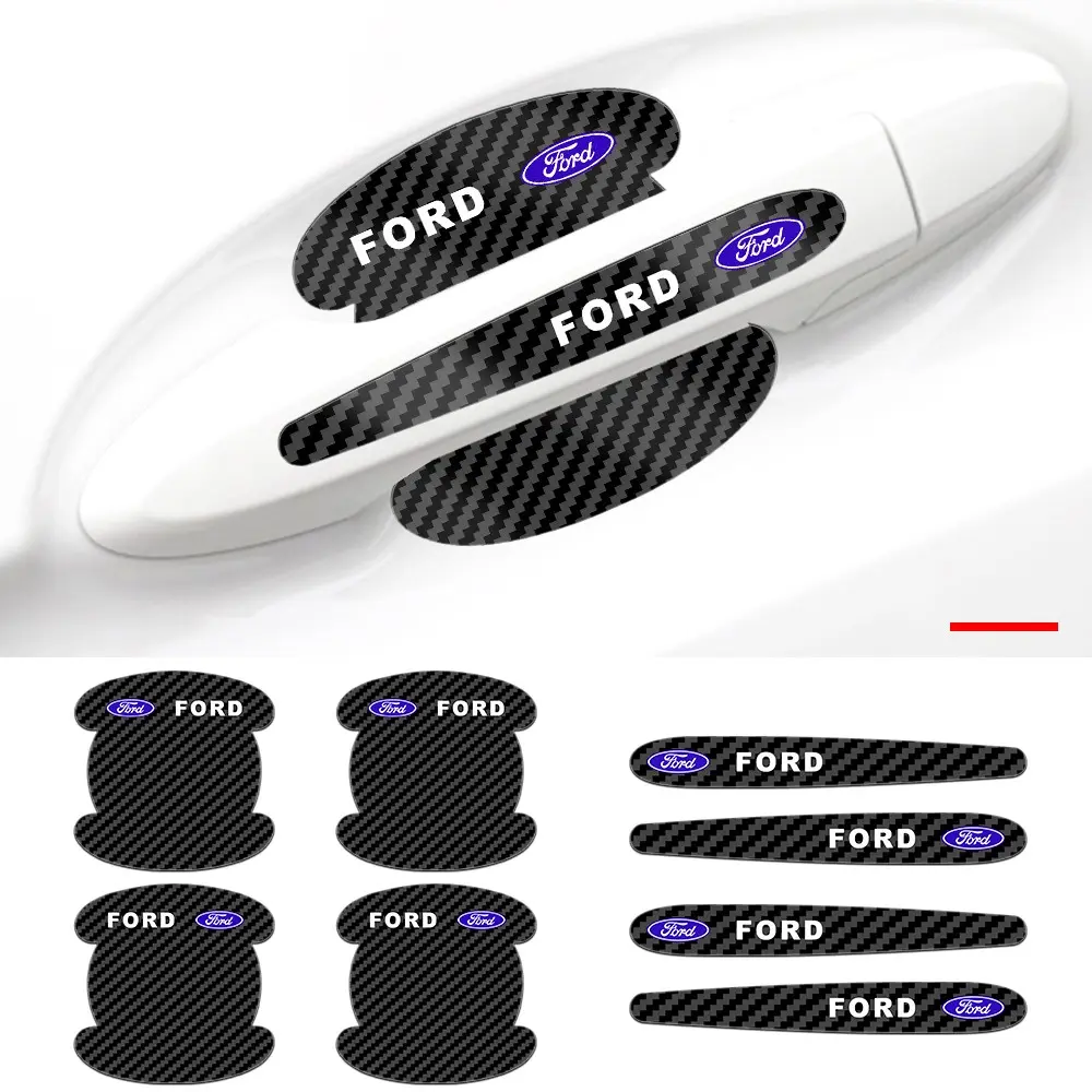 8pcs Ford Car Door Bowl + Handle Protection Set, Anti-Scratch Waterproof Stickers, Easy Install Car Accessories Automotive Decals for Focus, Mondeo, Edge, Explorer