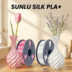 SUNLU Shiny SILK PLA+ Filament 1KG - 1.75mm Diameter, Glossy Finish, No Post-Print Polishing, Perfect for Artistic & Craft Projects