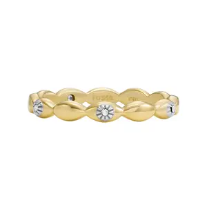 Fossil Women's Sutton Evil Eye Gold-Tone Stainless Steel Band Ring