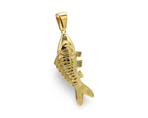 Fish Pendant - Simple Design Gold-Toned Fish Shape Charm