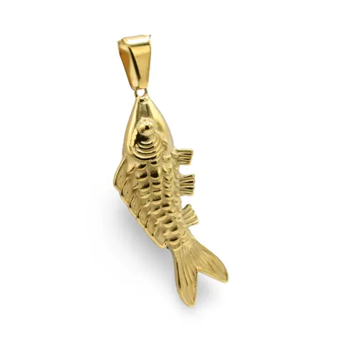 Fish Pendant - Simple Design Gold-Toned Fish Shape Charm