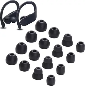 Replacement  Eartips Earbuds Buds Set for Powerbeats Pro  Earphone Headphones,8 Pairs (Blcak)