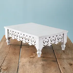 Large Decorative Flourish Wood Riser