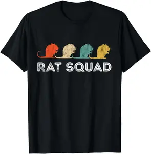 100% Cotton Fashion Garment Rat Squad Retro Vintage Rat Owner Rodent Mouse Rat Lover T-Shirt