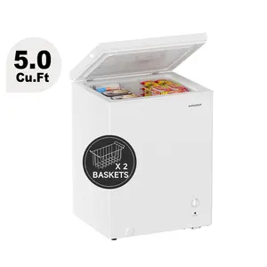 BANGSON 5.0 Cu.Ft Chest Freezer, Deep Freezer with Removable Basket, Adjustable Thermostat Mini Freezer, Gift Idea, Christmas Gift
