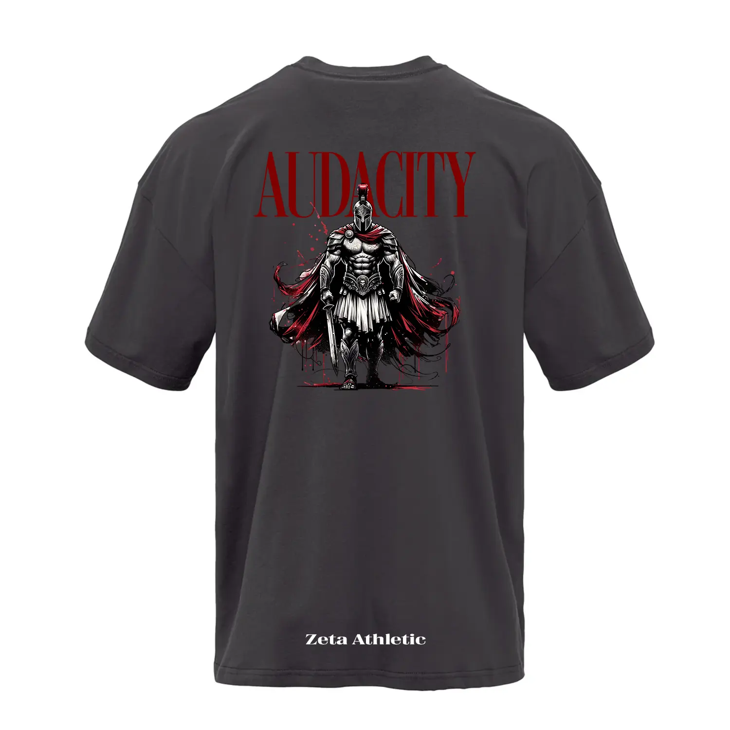 Zeta Athletic Premium Heavyweight Sports Tee AUDACITY GYM PUMP COVER OVERSIZE Crew Neck 100% US Combed Ring-Spun Cotton Relaxed Fit
