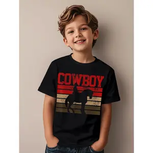 Cowboy Rodeo Horse Gift Country Novelty Awesome Graphic Kid T-Shirt Popular Kid T Shirts Streetwear Tops Tees for Kid