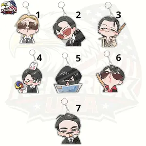 Kpop Boys Band Chibi Two Sides Keychain, Chibi acrylic keychain, Hot One's Show, Gift For Army, Arirang, Cute Idol Keyring, Kpop Fan Merch, Gift for Fan