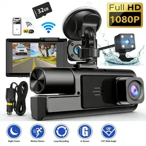 🚗 3-Lens Dash Cam 1080P Automotive Dashcam – WiFi & FREE 32G Included🚗 Non-rechargeable, must be used while plugged in.