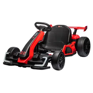 24V Kids Ride-On Go Kart, 300W Electric Motor, Max Speed 8.5MPH, Large Battery for Longer Playtime, Non-Slip EVA Tires, Adjustable Length, Safe Drift/Sport Mode Options, Foot Brake, LED Lights, Suitable for Outdoor Play, Recommended for Children Ages 3+