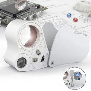 30x & 60x Led illuminated handheld Pocket Microscope, Professional Magnifier for Jewelry Gem Coin Stamp Inspection, Antique Watch Collector Tool, Portable Hd loupe for Rocks jewelry Accessories