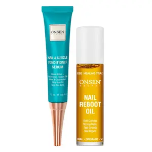 Onsen Secret Nail & Cuticle Conditioner Serum & Nail Reboot Oil Kit, 2 Piece Kit