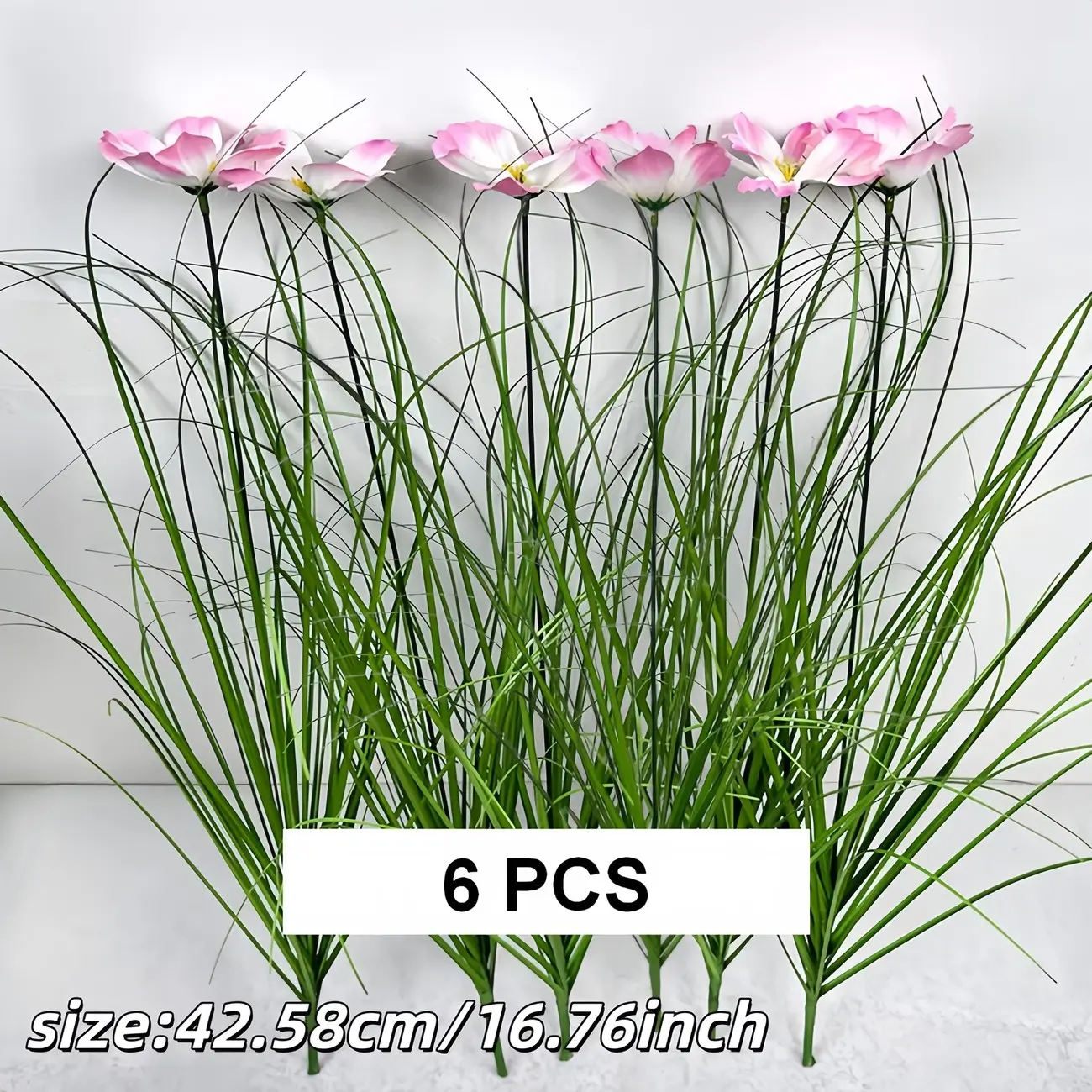 6 Pieces Outdoor Artificial Gerbera Bulb Grass, Maintenance-Free Home Decor for All Seasons to Enhance Garden Aesthetics, Yard Decor, Outdoor Patio Decor