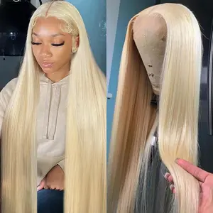 GK 613 13x6 Lace Front Wig Human Hair 200 Density 613 Lace Front Wig Human Hair Straight 613 HD Lace Frontal Wig 13x6 Blonde Wigs Human Hair Pre Plucked (613 Blonde Wigs)