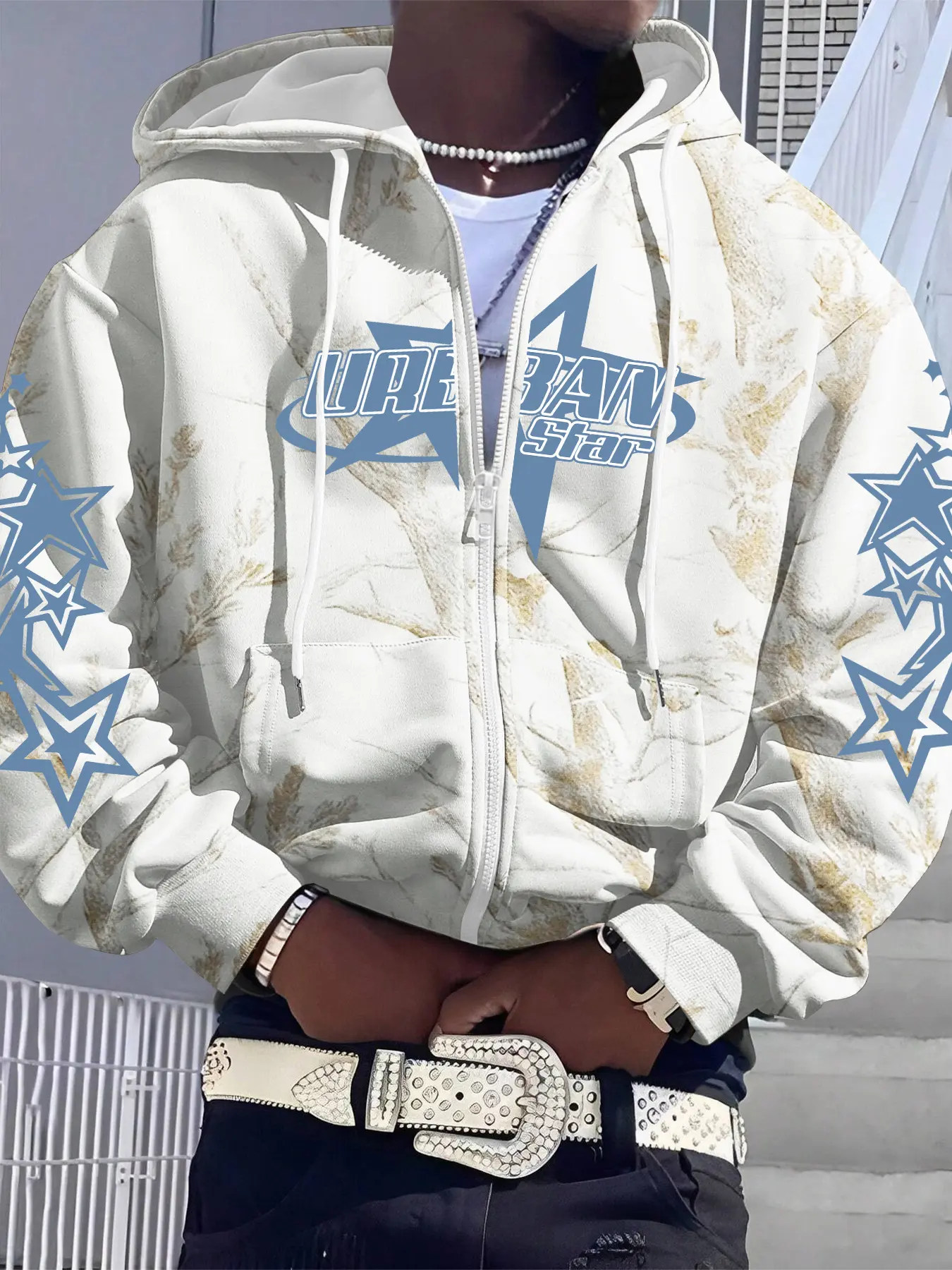 Men's Warm Camo Hoodie Jacket, Zipper Design, Fall & Winter Casual Outdoor Wear, Hunting Shooting Fishing Hiking Walking Activities
