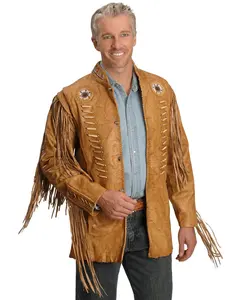 Kobler Leather Men's Zapata Fringed Jacket - Zapata Beige