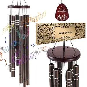 42-Inch Aluminum Deep-Tone Wind Chimes For Outdoor Memorial, Garden And Patio Decor, Weather-Resistant Tube Chimes With Calming, Rich Tones For Balcony, Porch, Yard; Durable Aluminum Construction, Easy Hanging Gift Idea
