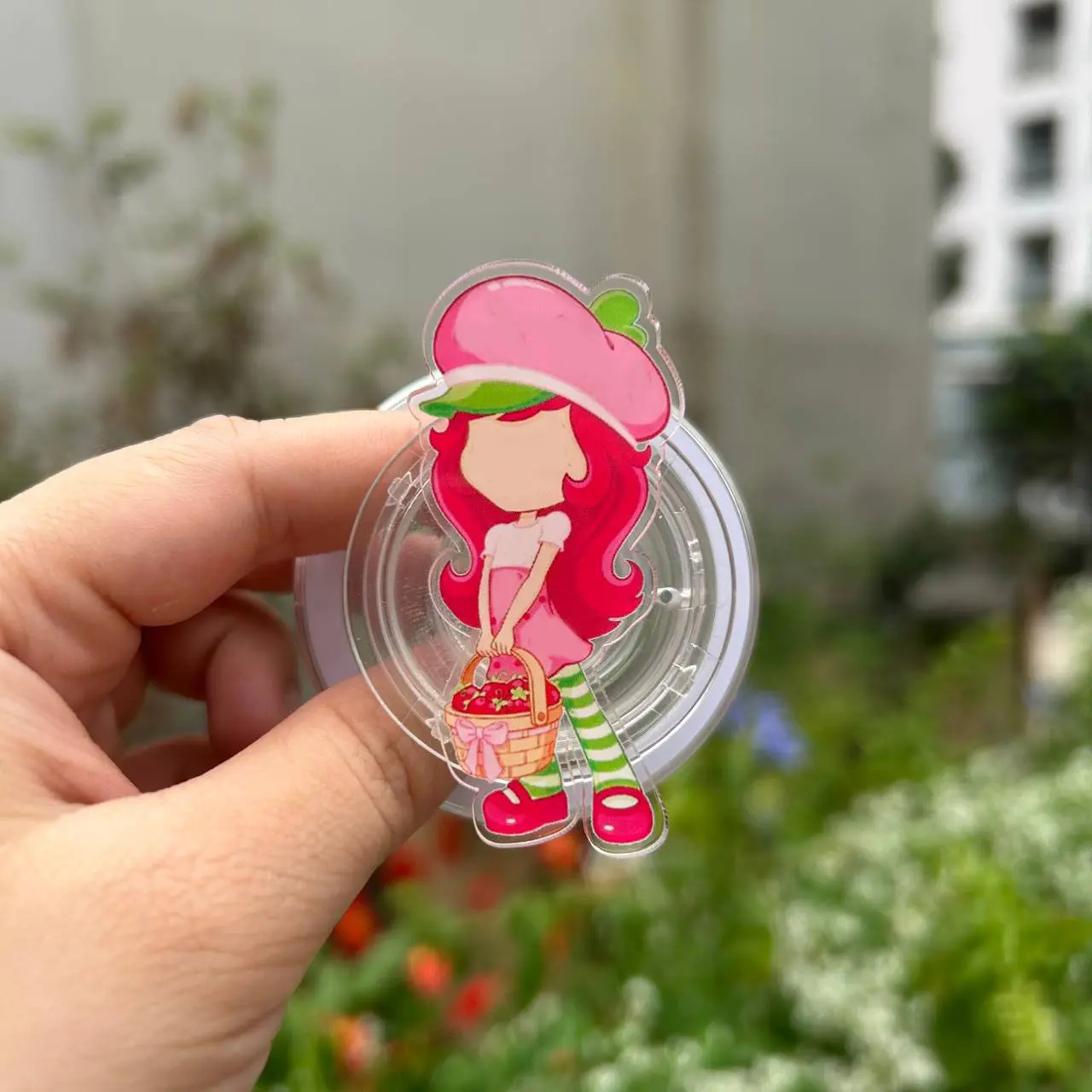 Cute Strawberry Sweet Girl MagSafe Phone Grip – Retro Berry Phone Holder – Kawaii Gift for Her