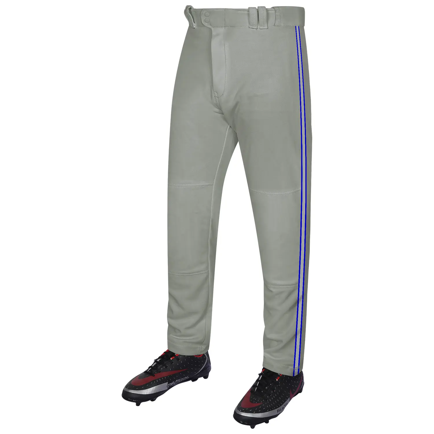 Exxact Sports Men's & Youth Relaxed Fit Striped Baseball & Softball Pants - Lightweight, Breathable Full Length Design with Double-Ply Knee Panels, 2 Pockets, Polyester Clothes, Male, Reinforced, 3Xl, Anti-Odour, Multi-Size, Machine Washable, Quick Dry