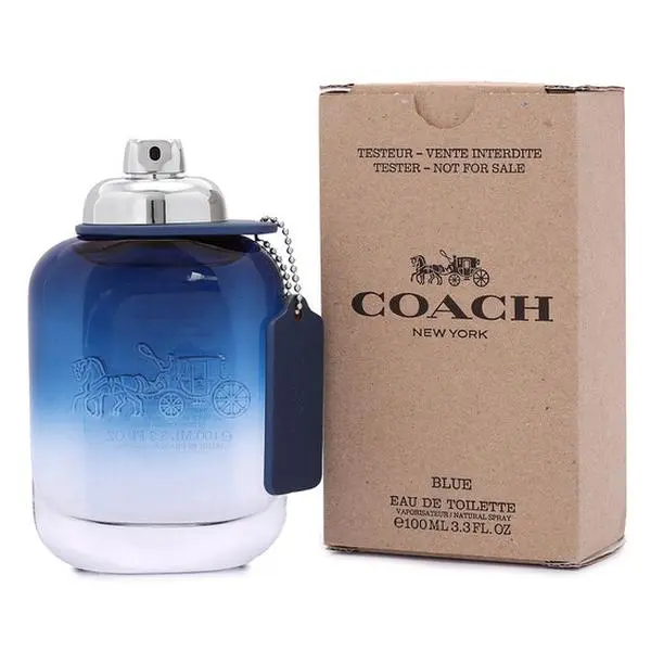 COACH New York Blue Tester EDT 100ml For Men - Aromatic Spicy Fragrance Masculine Edt Signature Scent