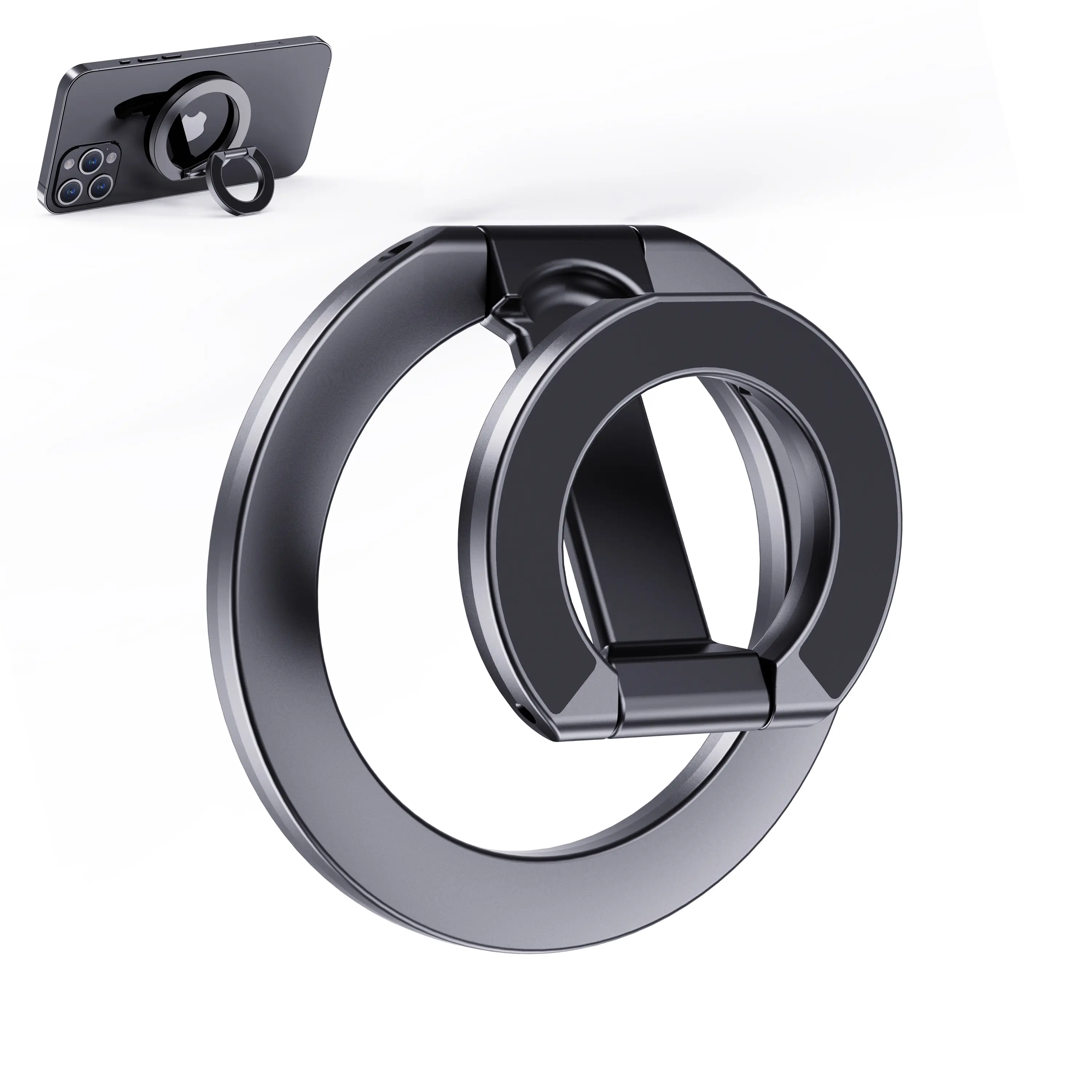 Magnetic Phone Ring Holder Stand, Dual-Sided Strong Magnet Grip Compatible with Car Mount, Magnetic Phone Accessory for iPhone 17 16 15 14 13 Pro Max Plus
