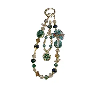 Viral Green Beaded Phone Charm