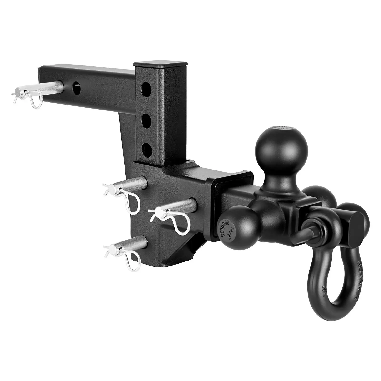 【Summerfinds】VEVOR Trailer Hitch Tri Ball Mount with D ShackleFit 2 Inch Receiver1-7/8 Inch2 Inch and 2-5/16 Inch Balls10000 lbs GTW6 Inch DropTowing Hitch for RVsOff-Road Vehicles and Trucks