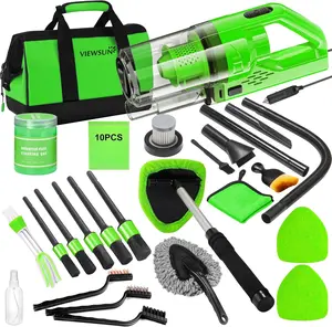 Viewsun 30pcs Car Cleaning Kit, Car Interior Detailing Kit with High Power Handheld Vacuum, Detailing Brush Set, Windshield Cleaner, Cleaning Gel, Complete Auto Accessories for Men, Women