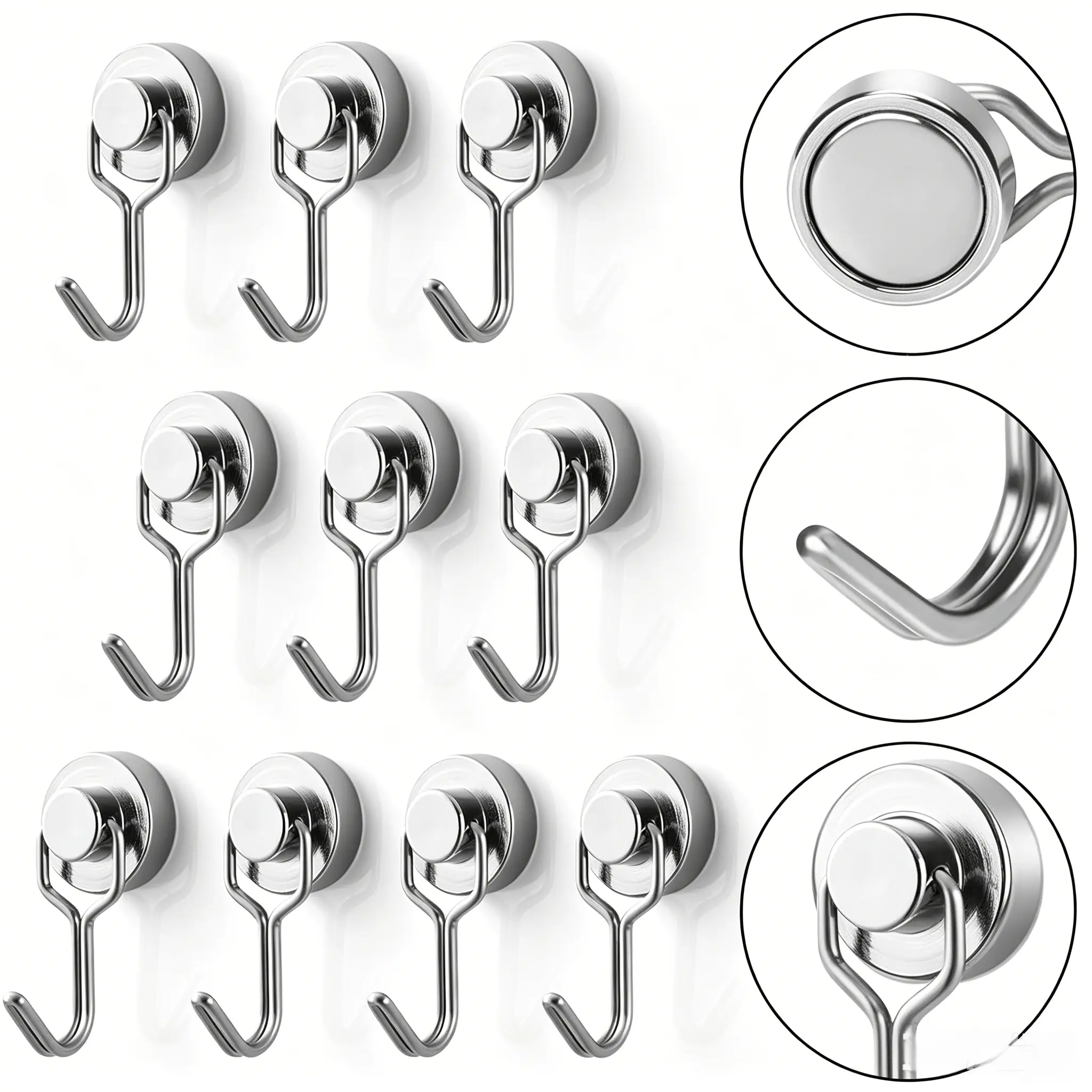 8 Pack 16 Pack 30LBS Swivel Swing Magnetic Hooks Heavy Duty Neodymium Magnet Hooks Rotatable Magnetic Wall Hooks For Cruise Ship Cabin Kitchen Refrigerator Garage Office Metal Surface Organizer Practical Cruise Travel Accessories Essentials 2026 Hangable