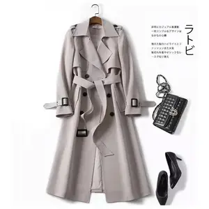 2025 Women Trench Coats Spring New Design Fashion Style Over Knee Length Long Trench Coat Women