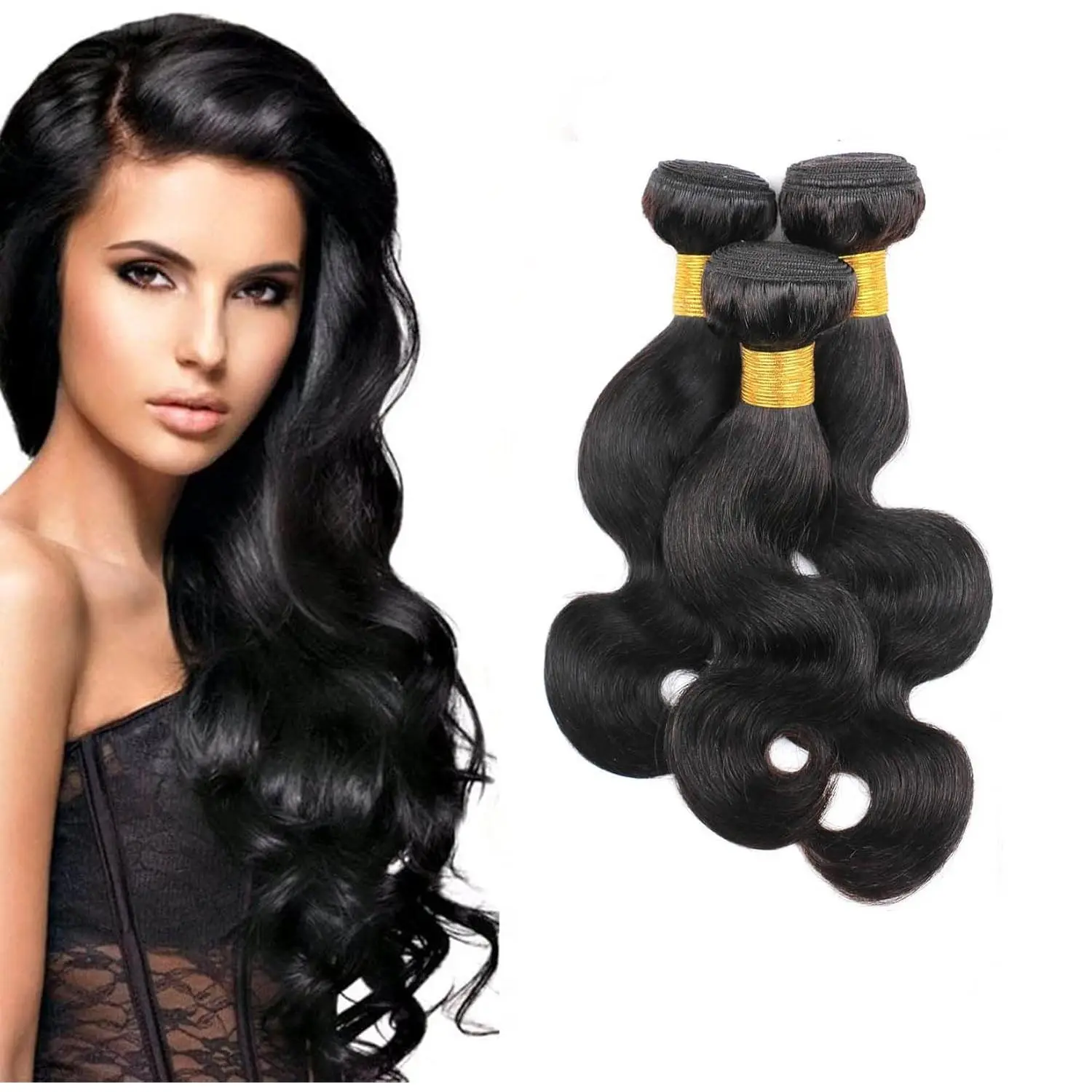 Body Wave Human Hair 1 Bundle Double Weft 10A Brazilian Body Wave Bundles Virgin Hair Bundles Remy Unprocessed Hair Weave 8 Inch