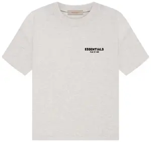 Fear of God Essentials Light Oatmeal Tee Shirt Over Sized Fit Fear of God Essentials Light Oatmeal Tee Shirt Over Sized Fit
