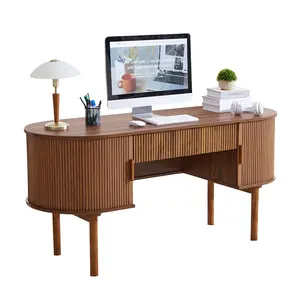 Giratree 62.99" Modern Writing PC Desk with Storage, Wood Home Office Desk with Sliding Doors, Computer Desk for Home Office, Dorm, Living Room, Home Study Table