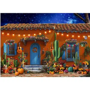 7x5ft MexicanTheme Backdrop Backdrop Cabin Decoraitons Mexican Cabin Photography Background Drop Cinco De MayoParty Decorations Photo Booth Props