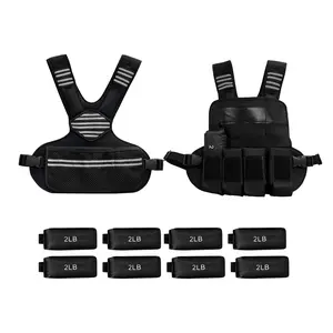 Adjustable Weighted Vest – 6–20LBS Sandbag Vest with Reflective Strips & Large Pockets for Running & Strength Training