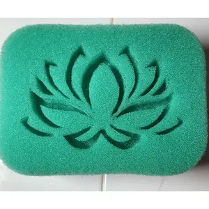 Lotus Flower Design QEP Epoxy Sponge, Aqua blue color Sponge, Suds maker, Scrubbing Sponge, Cleaning Sponge