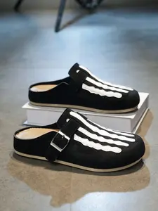 Men's Gothic Skull Unique Sandals, Comfortable Soft Sole, Non-Slip Fashion Sports Shoes, Suitable for Spring Summer Indoor Outdoor Activities