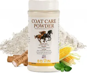Eqvin Horse Coat Care Powder - Natural Non-Toxic Grooming Solution for Soft Shiny Coats - Prevents Rain Rot & Skin Issues - Made in USA - 8.4 Oz