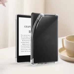 Clear Tablet Case, Full-Coverage Transparent Drop-Proof Tablet Protective Cover, Compatible with Kindle Paperwhite Tablet Accessories, Flip Cover
